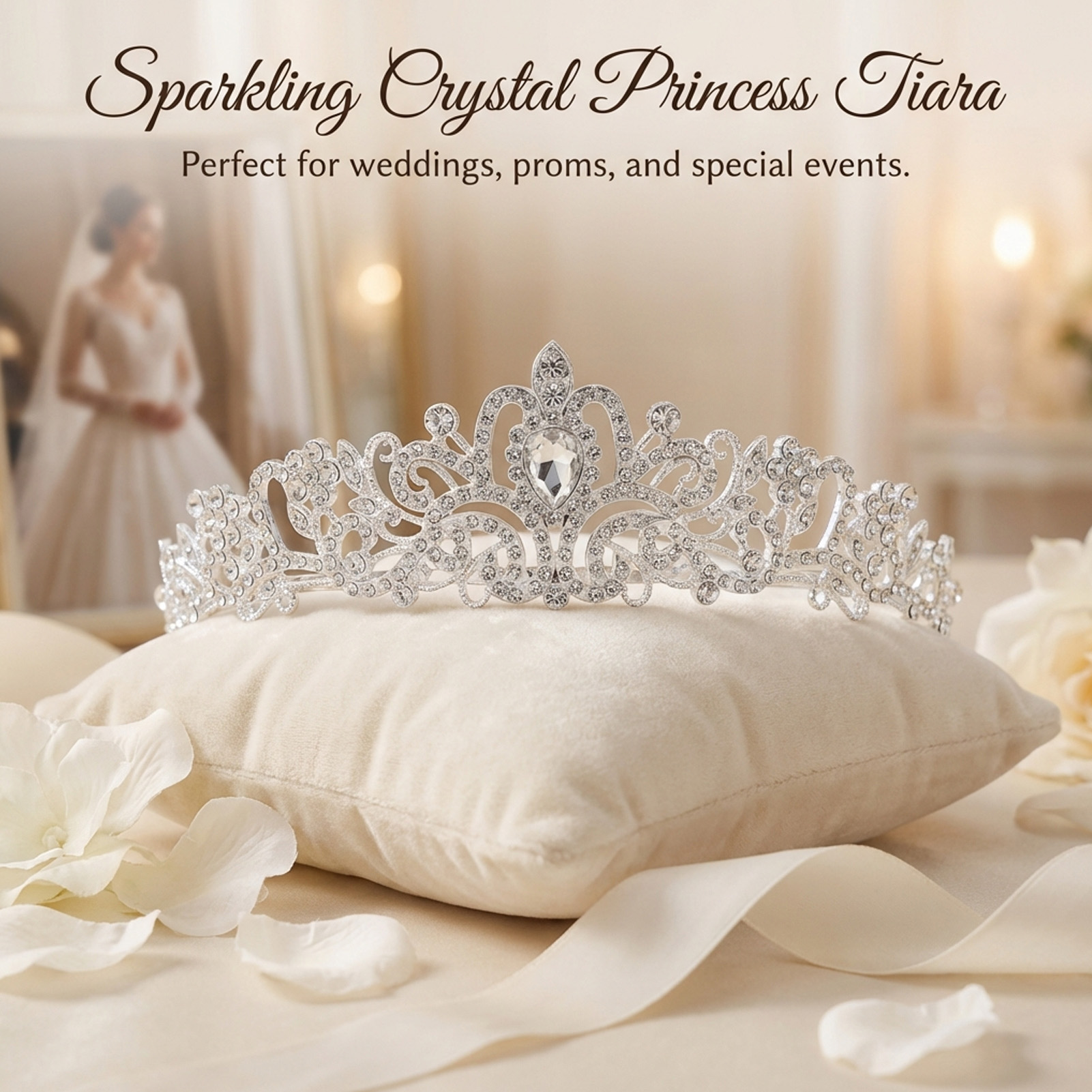 Elegant Bridal Crown Sparkly R - Women'S Accessories And Jewelry ulasan dan harga