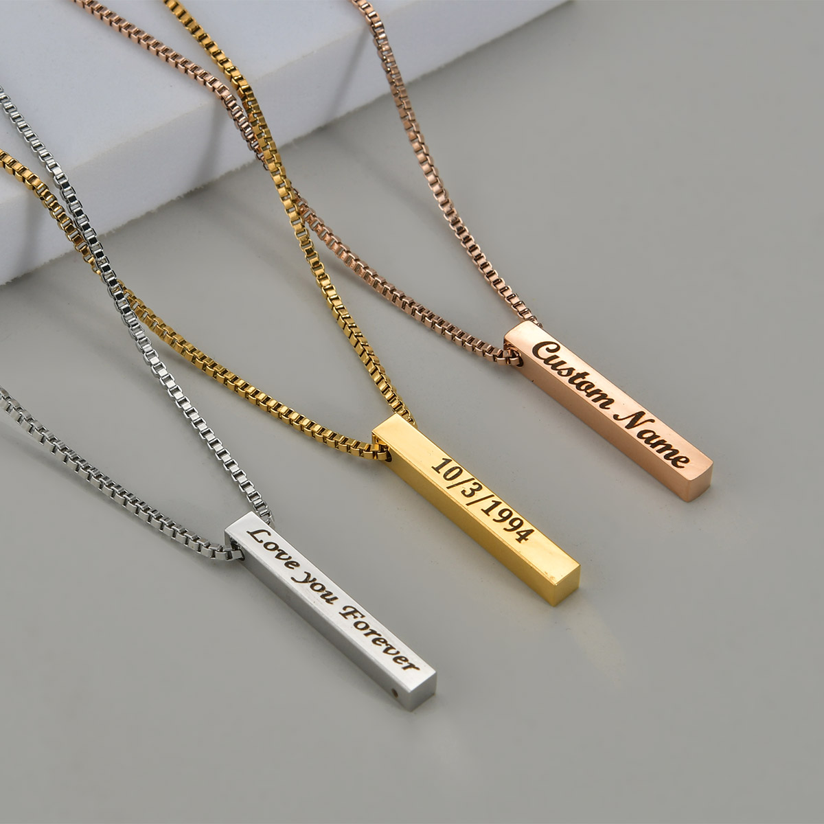 Four Sides Engraving Name Date - Women Accessories Gift Box ulasan dan harga