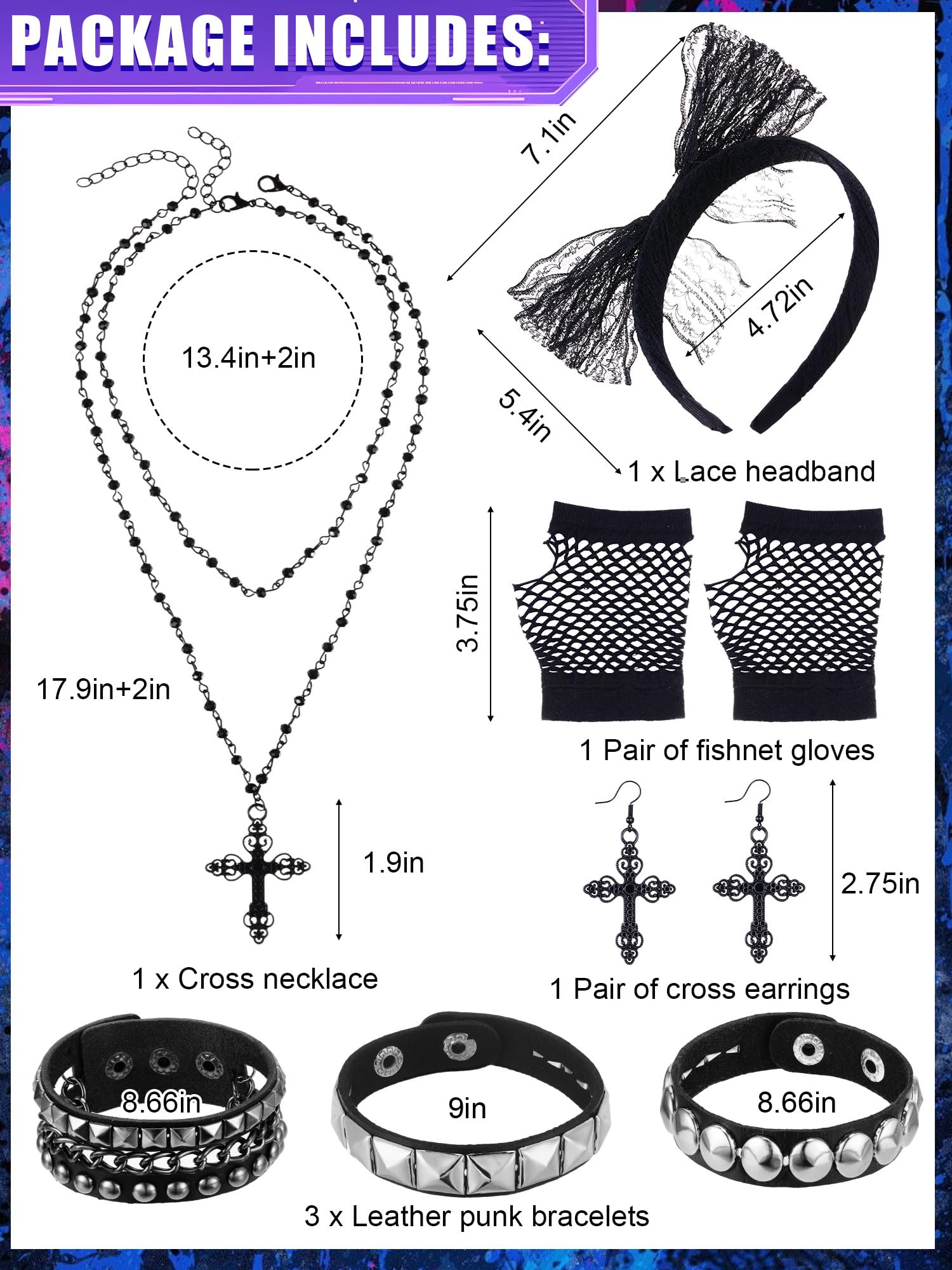 8 Pcs 80s Outfit for Women 80s - Women'S Accessories In The 80S ulasan dan harga
